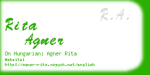 rita agner business card